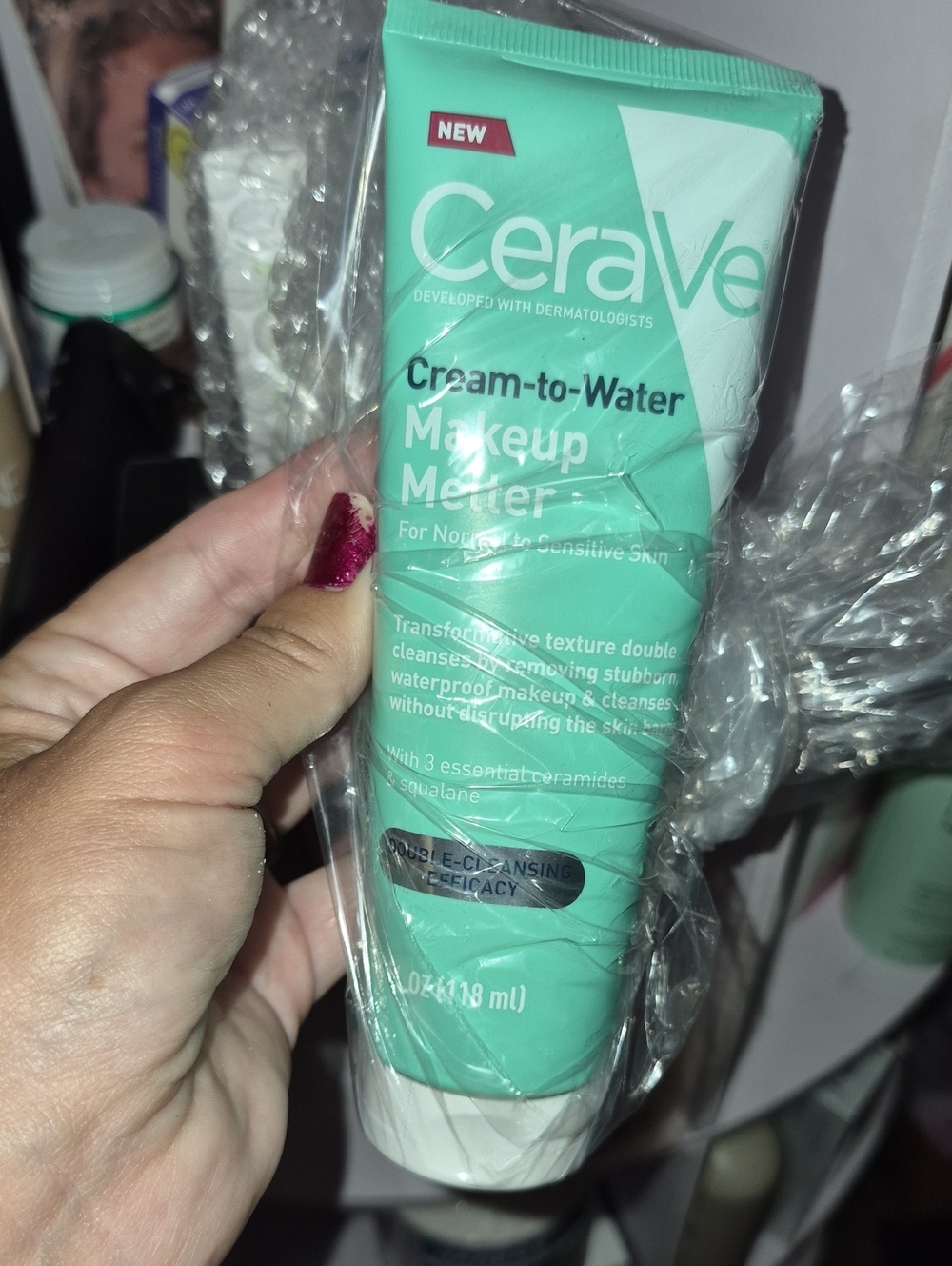 Cerave Mint Green Cream-to-Water Makeup Melter Nwt
